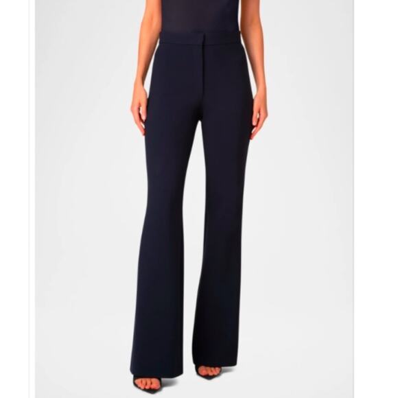 New AKRIS PUNTO Courtney Crepe Bootcut Tailored Pants Women’s SIZE 4 Navy Blue